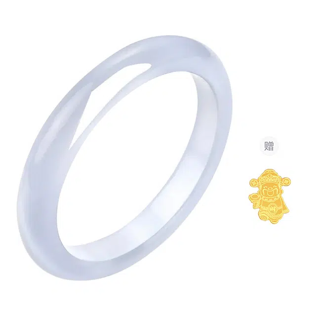 【神秘流光】 世纪缘珠宝 小众高级感渐变灰调烟雨江南#好运顺遂层次感叠戴手饰 玻璃猫眼 手镯 女款