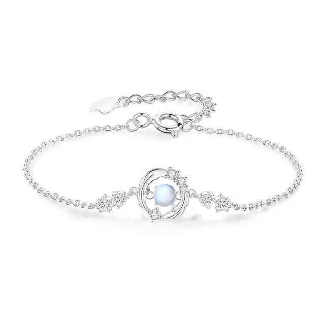 【S925银 羽你相伴】 七好美银 羽毛 精致轻奢时尚优雅小清新 简约小众高级感设计 日常约会通勤百搭 琉璃 手链 女款