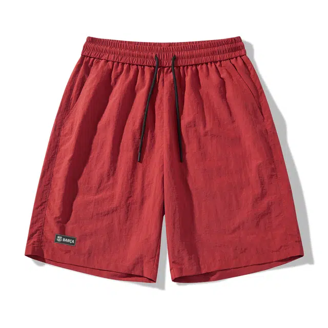 巴塞罗那足球俱乐部 美式复古山系户外运动基础款纯色简约百搭宽松舒适速干透气日常通勤防水防污五分篮球直筒休闲短裤 男女同款