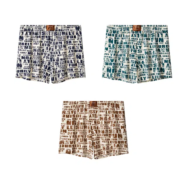 对你的私语 纯棉四角裤衩宽松字母简约中腰阿罗裤 男款 组合装