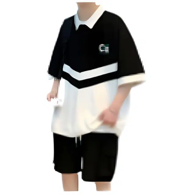 木木兔 翻领时尚百搭舒适系带休闲运动套装 男款