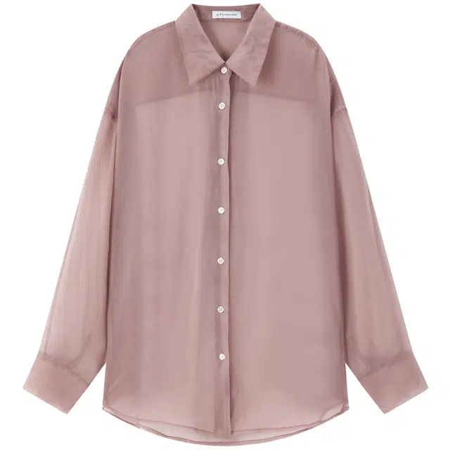 太平鸟 宽松舒适百搭欧根纱肌理感长袖衬衫 女款