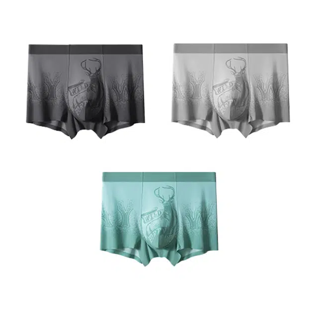 对你的私语 男士冰丝无痕纯棉男生夏季四角短裤衩内裤 男款 组合装