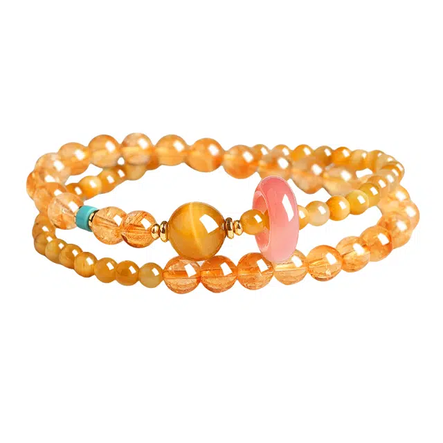 子婳 招财暴富诸事顺利转运新中式国潮小众设计精致优雅清新百搭 黄水晶 手串 女款