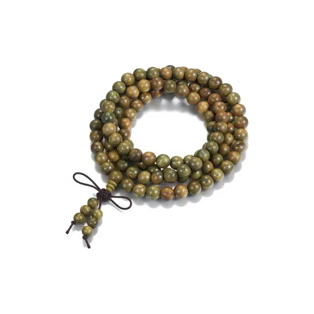 艾卡拉 国风国潮招财纳福上岸小众高级转运佛珠念珠转运珠#好运 绿檀 手串 男女同款情侣款