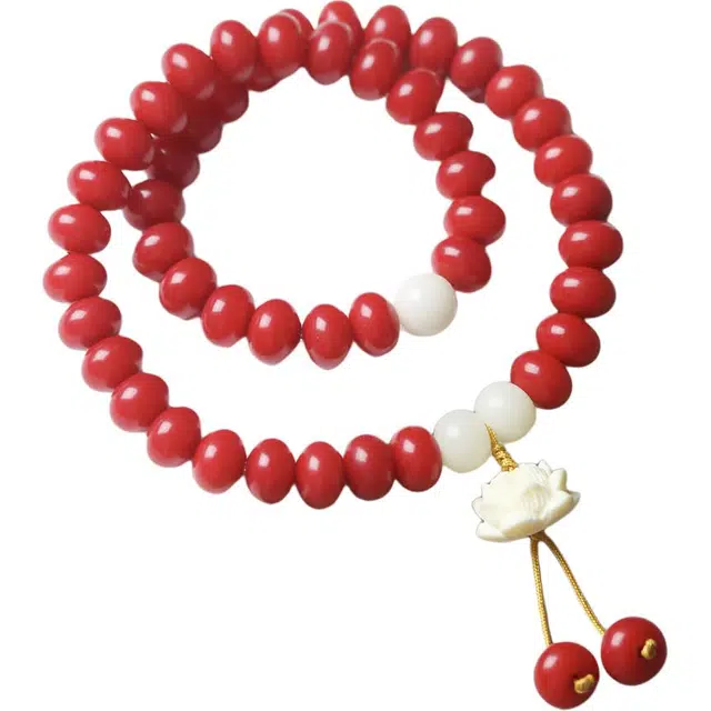 得笙陌 珠子呈玉化质感高抛设计款莲花转运珠 菩提根 手串 女款