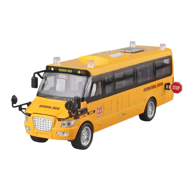 格薇拉 合金美国校巴校车巴士车设计灯光发声 成品模型