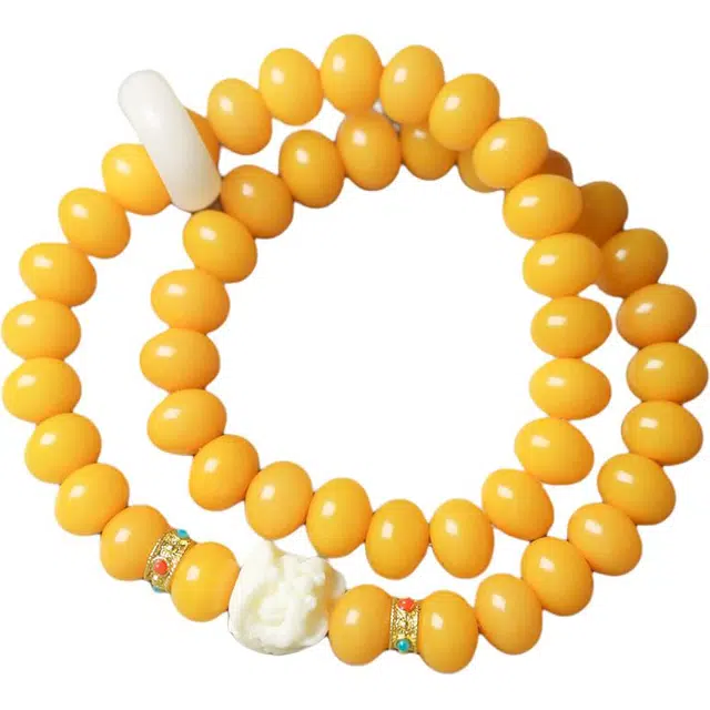 得笙陌 玉化高抛设计款转运珠醒狮 菩提根 手串 女款