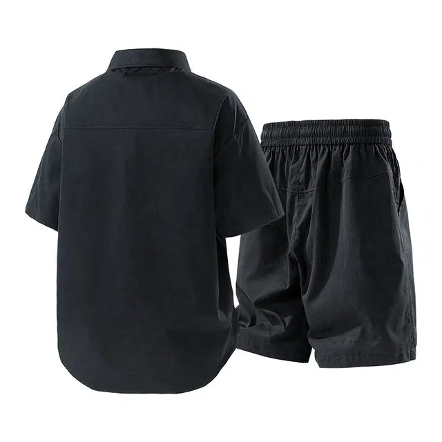 虫小绿 休闲服装两件套青少年大码扎染衬衫套装 男女同款