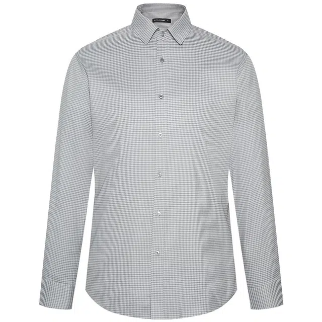 利郎 免烫抗菌商务休闲易打理格子时尚都市长袖衬衫 男款