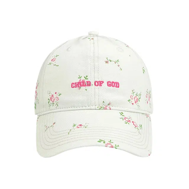 俞兆林 甜美可爱碎花刺绣软顶户外出行防晒遮阳时尚潮流百搭大头围显脸小 棉 鸭舌帽 女款