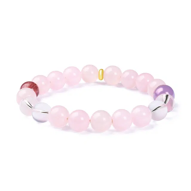 老庙 旺桃花净化夏日多巴胺甜美设计小众气质简约百搭#好运上岸天然 粉水晶 手串 女款