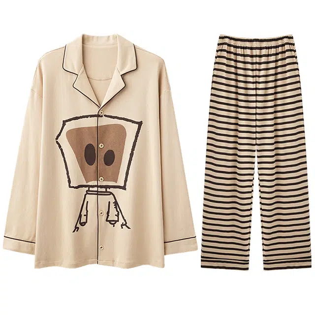 向薇 纯棉女春秋季短袖女士女生可爱家 睡衣套装 女款