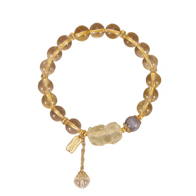 迈奇的礼物 旺财运貔貅 招财转运新中式国潮文艺白月光清新甜美复古小众高级气质优雅百搭高颜值爆款天然 紫水晶 手串 男女同款情侣款