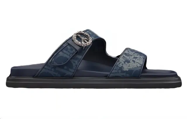 Dior Tears Denim Slides Blue
