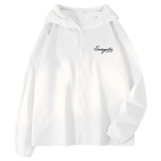 棉致 活力字母印花时尚百搭连帽拉链轻薄透气速干长袖防晒服 女款