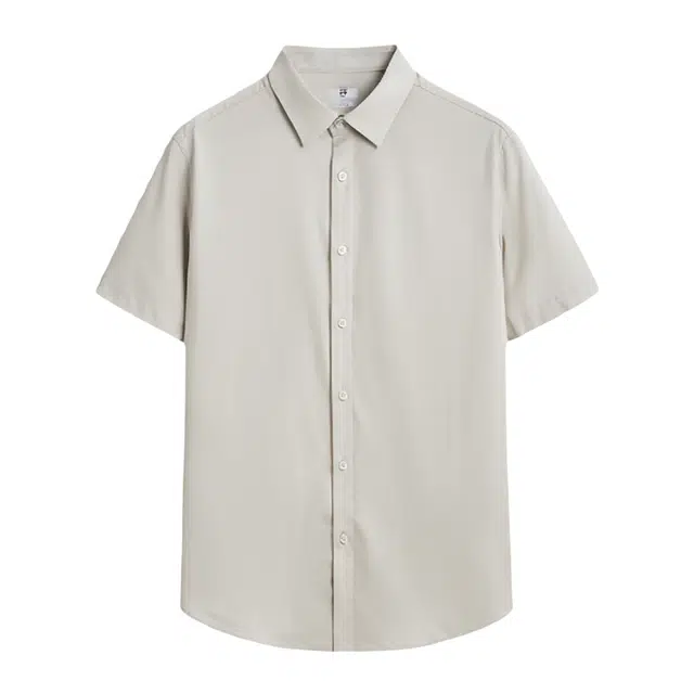 古鲨 商务休闲纯色舒适百搭短袖衬衫 男款