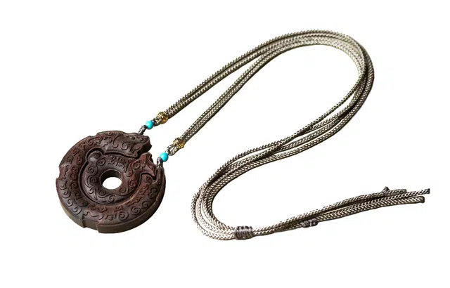 【永不分离】 檀欣 国风新中式 龙凤配 吉祥如意雕刻龙凤呈祥结合寓意 国潮小众设计古法手工编绳#好运 广南沉 木作项链 男女同款情侣款