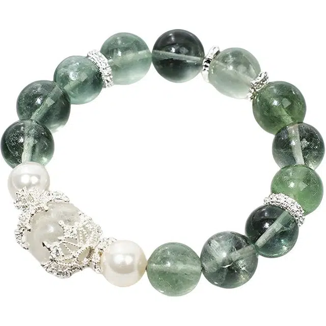 迈奇的礼物 爆款聚宝盆 招财暴富 转运 守护 上岸新中式国潮文艺清新甜美复古小众高级气质优雅百搭高颜值 绿幽灵 手串 男女同款情侣款