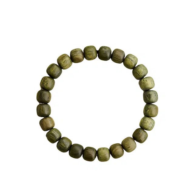 宣华意 新中式高级感简约老型珠桶珠文玩盘玩小众古典优雅 绿檀 手串 女款