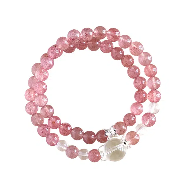 周百福 桃之夭夭新中式 国潮清冷白月光 转运珠 福气满满小众 气质百搭#好运天然 白水晶 手串 男女同款情侣款