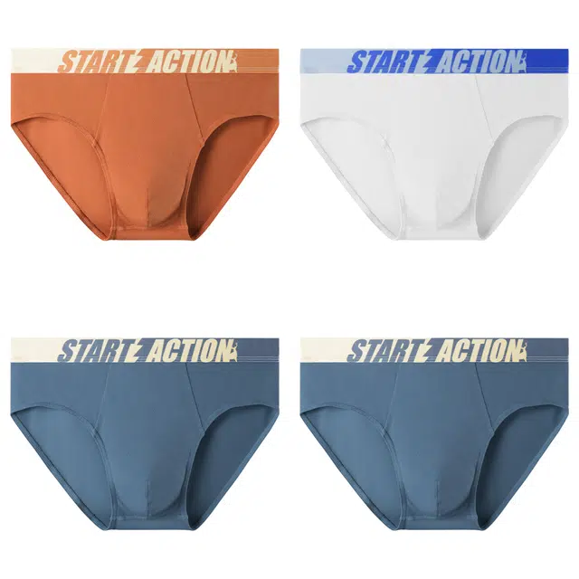 潞优野 纯棉男士运动舒适抑菌里裆男生大码性感三角内裤 男款