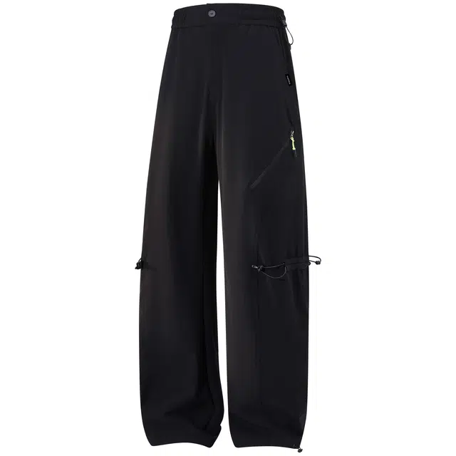 加菲猫 基础款简约字母宽松可束脚直筒阔腿垂感休闲裤 男女同款