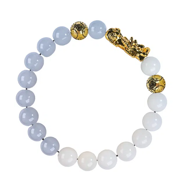 絮物 国朝新中式轻奢高级感小众百搭念珠文案仙女温柔氛围感平安喜乐考研上岸佛珠盘玩#好运 白玉菩提 手串 男女同款情侣款