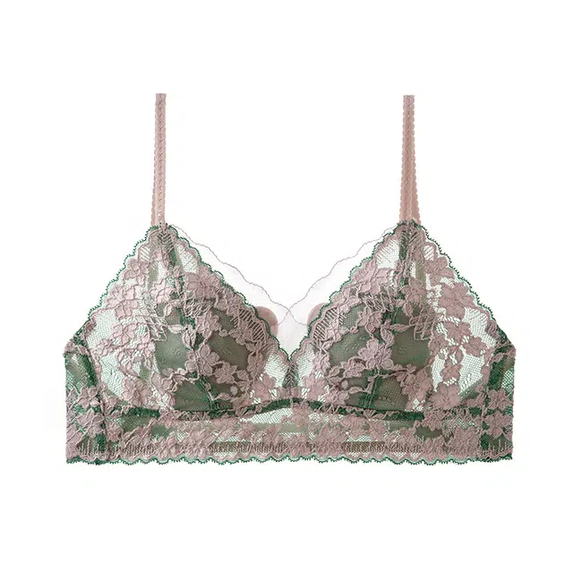 内在密码 法式蕾丝美背透气不凸点内衣植物花卉文胸 女款