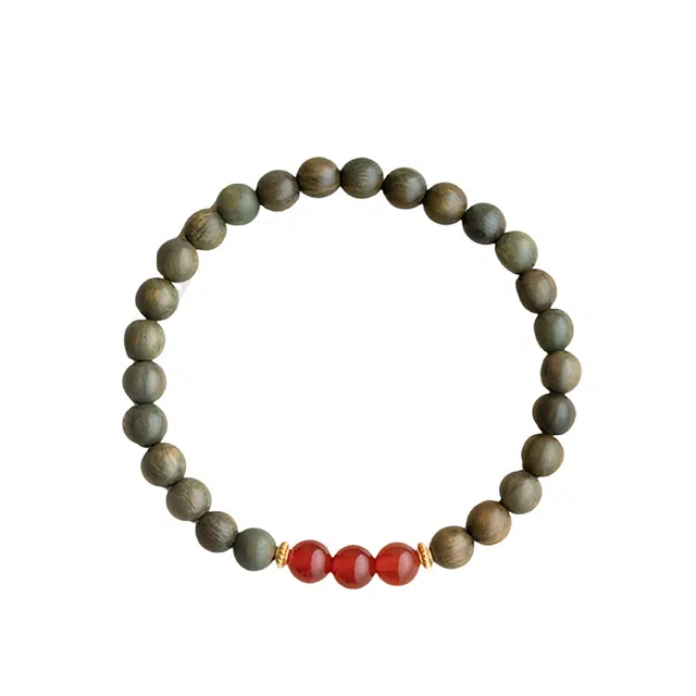 宣华意 本命年高级感优雅大气 绿檀 手串 女款