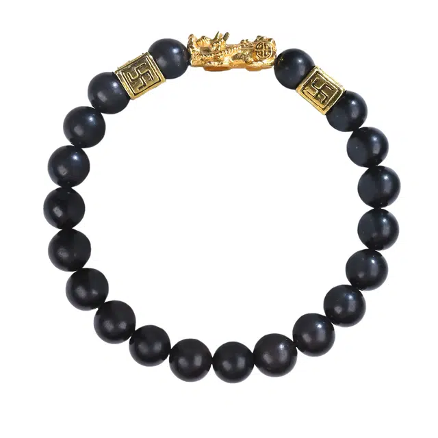 嫒柯 国潮新中式轻奢高级文玩八方来财招财转运貔貅盘玩佛珠复古风文艺风#好运 黑檀 手串 男女同款情侣款