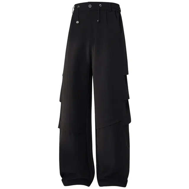 加菲猫 美式复古立体多口袋通勤纯色户外运动宽松百搭高街工装休闲裤 男女同款