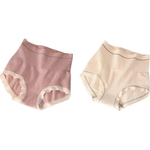 草本初色 高腰无痕抗菌纯棉裆高弹隐形透气吸湿排汗塑形提臀收腹内裤 女款