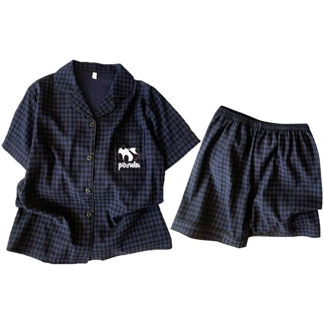 俏韵 翻领卡通夏季款云朵棉甜美可爱短袖短裤薄款家居服可外穿睡衣套装 女款