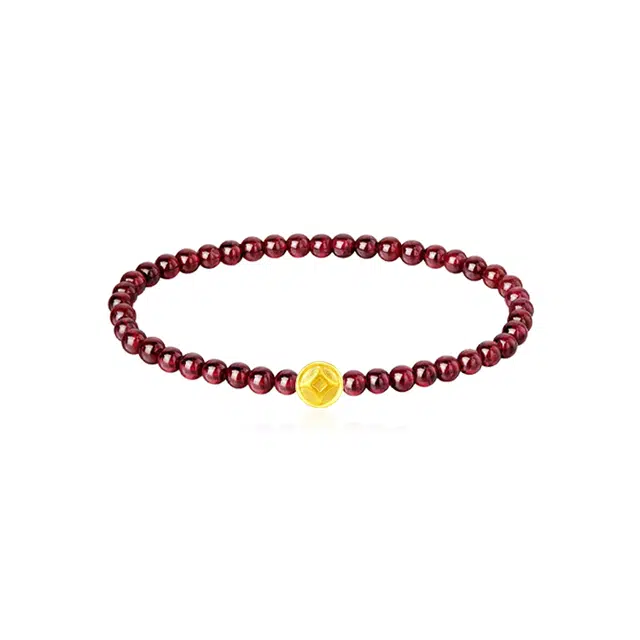 重庆金店 铜币  国潮新中式招财纳福吉祥顺遂本命年精致轻奢优雅气质小众设计转运珠 琉璃 手串 男女同款情侣款