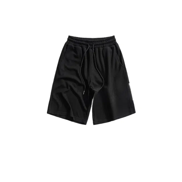 爱肯 夏季 美式运动户外篮球裤健身潮流时尚四条杠宽松舒适针织透气百搭系带直筒五分休闲短裤 男女同款