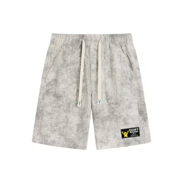 普鲁士多特蒙德 美式高街复古简约时尚潮流宽松直筒中腰舒适透气日常通勤百搭休闲短裤 男女同款