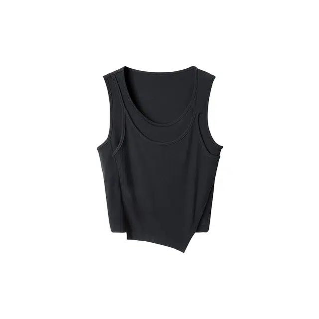 Huanzhe Knitted Tank Top Black