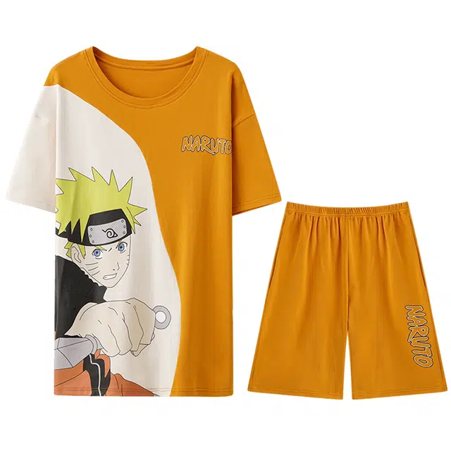 向薇 纯棉男夏季短袖男士男生卡通家居服睡衣套装 男款