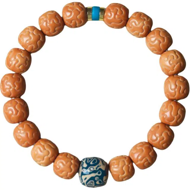 前途无量 得笙陌 星途雕刻全品龙炎料国潮文玩新中式 猴头核桃 手串 男女同款情侣款