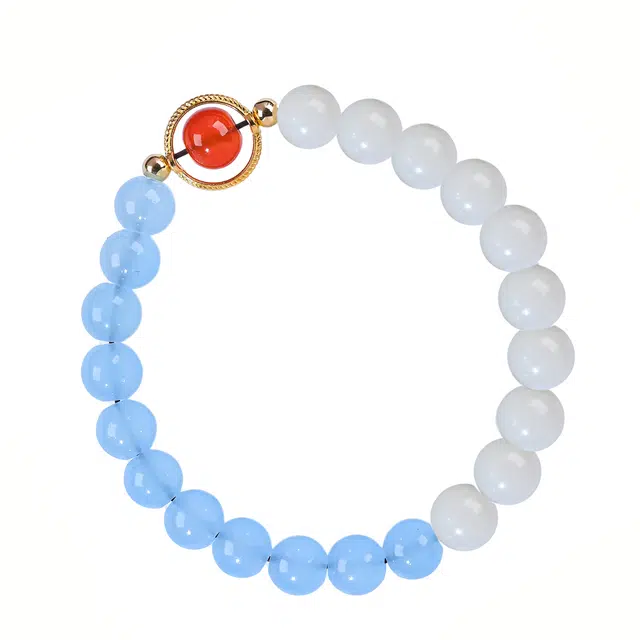 絮物 国潮新中式轻奢高级感小众百搭温柔氛围感念珠文玩心想事成顺遂上岸吉祥盘玩好运 白玉菩提 手串 男女同款情侣款