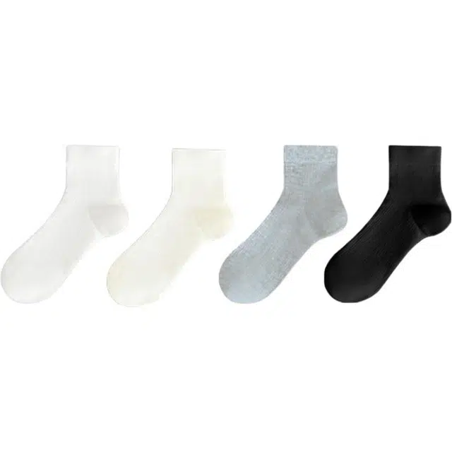 十三日季 镂空网眼夏季纯色简约中筒袜 女款