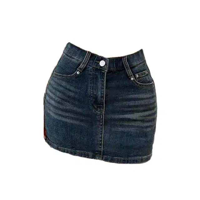 小菊川栗 学院时尚休闲潮流美式包臀牛仔短裙 女款
