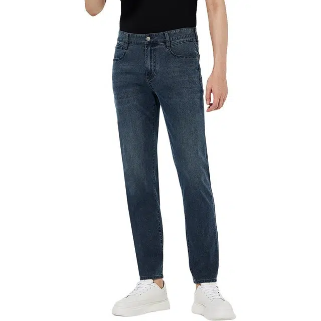 利郎 水洗弹力中腰长裤牛仔裤 男款