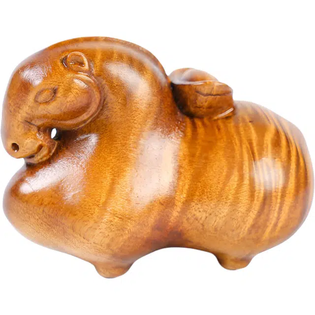 灵晔 国潮新中式轻奢高级感唐马随身携带文玩盘玩小众百搭吉祥如意诸事顺遂平安喜乐好运连连 楠木 把件 男女同款情侣款