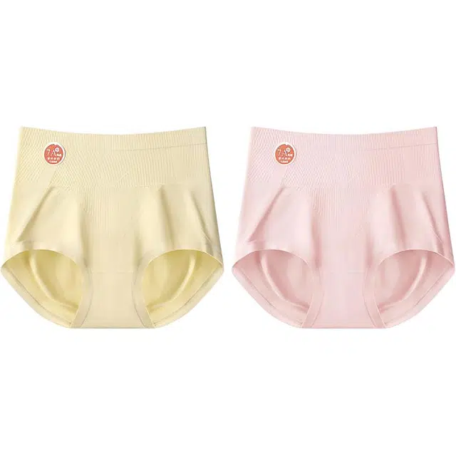 草本初色 高腰纯棉秋冬季收腹提臀收肚子桑蚕丝抑菌裆透气吸湿内裤 女款