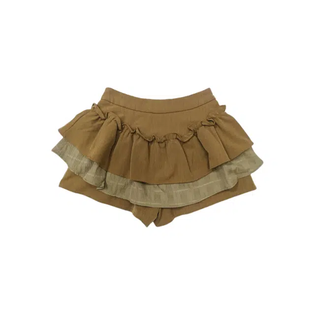 玫丝朵 双层荷叶防走光半身休闲短裙 女款