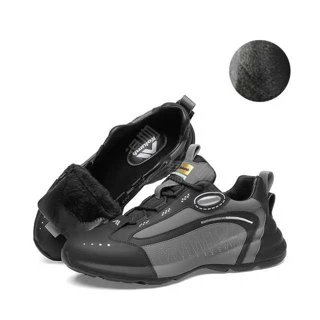 哥仑步 圆头系带 舒适百搭 减震耐磨 低帮 生活休闲鞋 男款 黑灰色