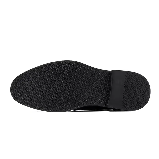 健休 二层牛皮 经典休闲 英伦风 正装皮鞋 男款 黑色