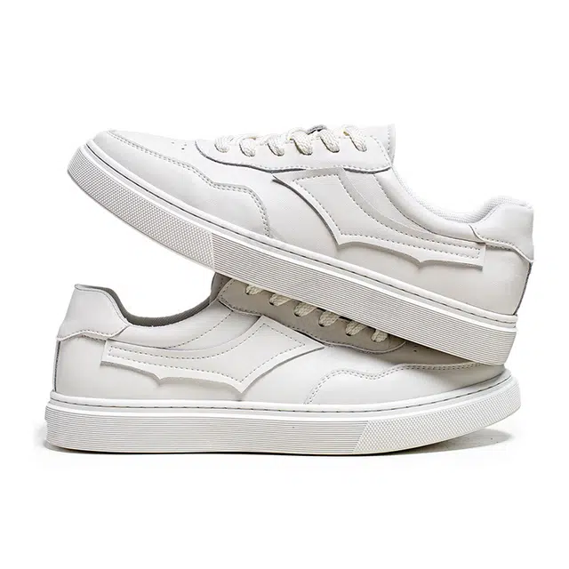 年走索 二层牛皮 潮流平底简约百搭 透气耐磨 低帮 板鞋 男款 白色